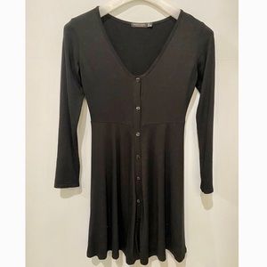 Nasty Gal black button down babydoll dress
